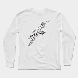 Crow continuous line trendy illustration Long Sleeve T-Shirt